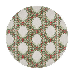 Holly-Berry Decorative Christmas-Holiday Cutting Board