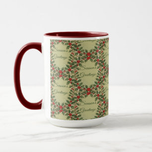 Holly Berry Decorative Season's Greetings Mug