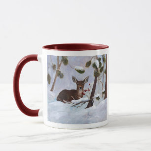 Holly Berry Deer Mug