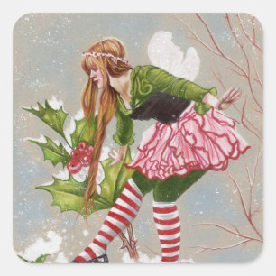 holly berry fairy stickers
