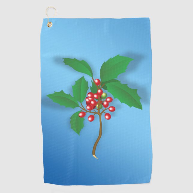 Holly Berry Golf Towel (Front)