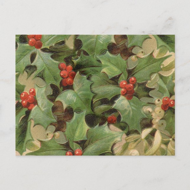 Holly Berry Greenery Christmas Holiday Vintage (Front)
