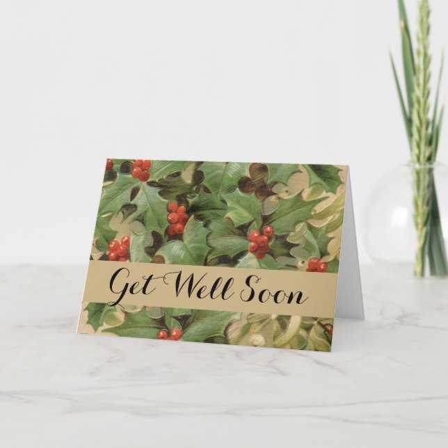 Holly Berry Greenery Christmas Holiday Vintage (Front)