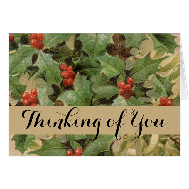 Holly Berry Greenery Christmas Holiday Vintage (Front Horizontal)