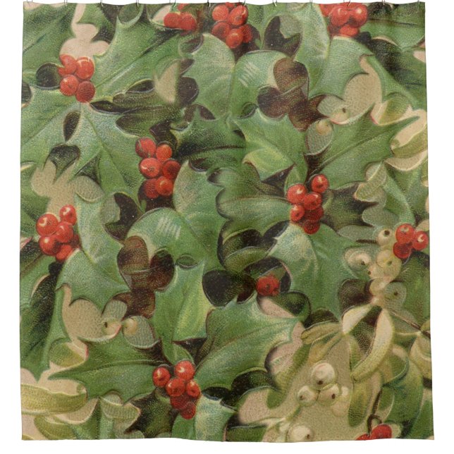 Holly Berry Greenery Christmas Holiday Vintage (Front)