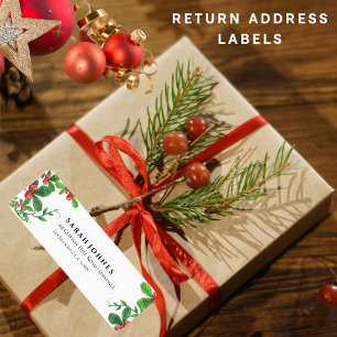Holly berry Joyeux Noël adresse de retour