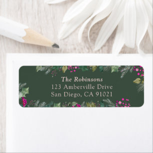 Holly Berry Mistletoe Christmas Address Labels