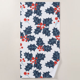 Holly berry on white beach towel
