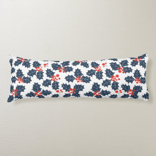 Holly berry on white body pillow