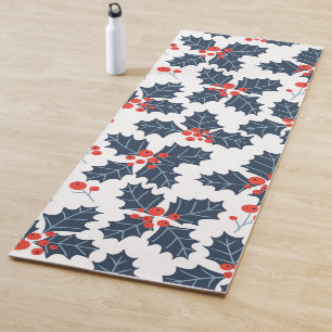 Holly berry on white yoga mat
