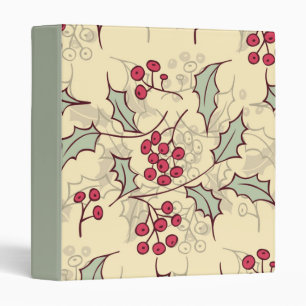 Holly berry pattern design binder