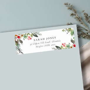 Holly Berry Pine Très Joyeux Noël Adresse