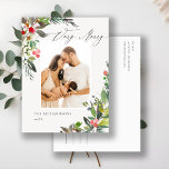 Holly Berry Pine Very Merry Christmas Photo Frame Postcard<br><div class="desc">If you need any further customisation please feel free to message me on yellowfebstudio@gmail.com.</div>
