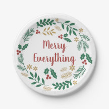 Holly Berry Pine Wreath Merry Everything Holiday