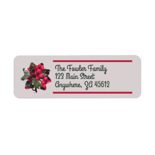 Holly Berry Return Address Labels