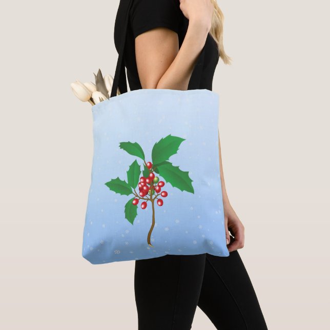 Holly Berry Tote Bag (Close Up)