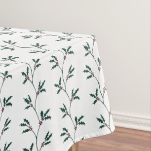 Holly Berry vines Christmas tablecloth