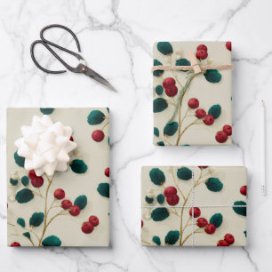 Holly Berry Wrapping Paper