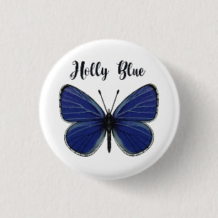 Holly Blue Butterfly Round Badge 1 Inch Round Button