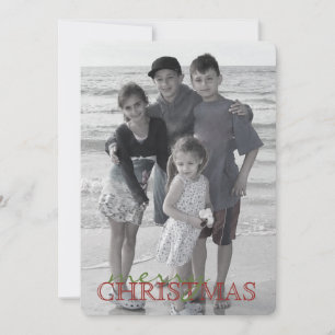 Holly Branch Christmas Photo Card 1 Photo Cute