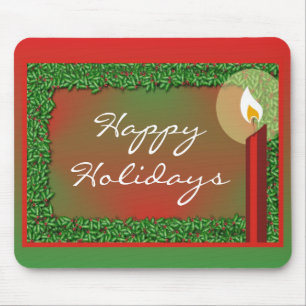 Holly & Candle Mouse pad