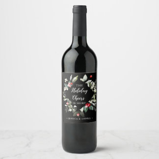 Holly Cheers Noir Noël Vin Étiquette