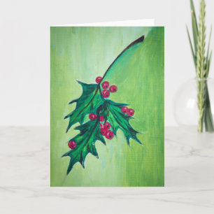 Holly Christmas Card