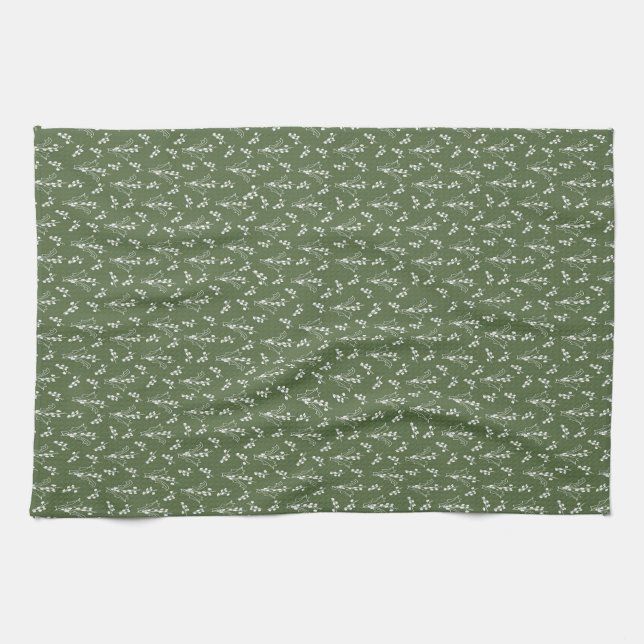 Holly Christmas Kitchen Towel (Horizontal)