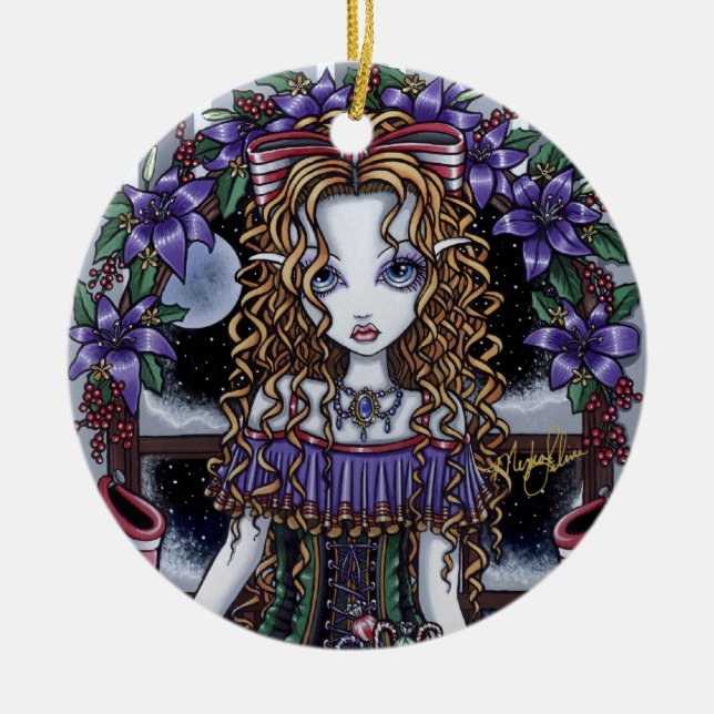 "Holly" Christmas Party Fairy Ornament (Front)