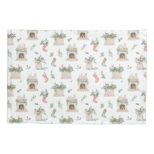 Holly Christmas Pattern Pillowcase