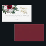 HOLLY Christmas Winter Floral Diaper Raffle Card<br><div class="desc">This baby shower diaper raffle ticket features burgundy Christmas florals and an elegant golden script font. Edit most wording to meet the needs of your event.</div>
