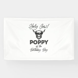 Holly Cow Poppy Of The Birthday Boy Highland Cow 1 Banner