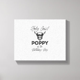 Holly Cow Poppy Of The Birthday Boy Highland Cow 1 Canvas Print