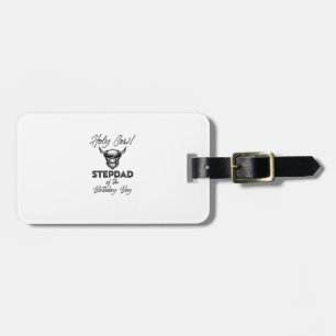 Holly Cow Stepdad Of The Birthday Boy Highland Cow Luggage Tag