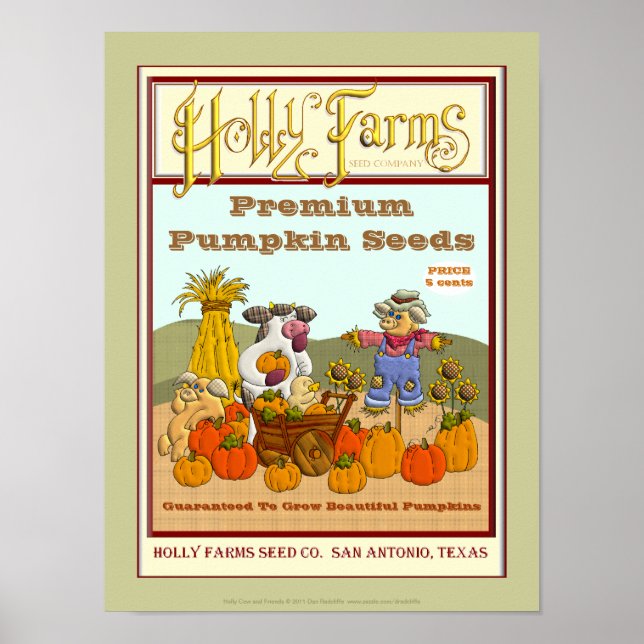 Holly Cow's Vintage Pumpkin Seed Package Poster (Front)