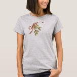 Holly-Day Sketch Holly Berries and Leaves T-Shirt<br><div class="desc">A holiday image featuring a digital sketch of holly berries and leaves tied with a ribbon bow in soft vintage colours of red,  green,  tan,  and white.  Perfect for Christmas,  Hanukkah,  Yule,  or any other winter festival.</div>
