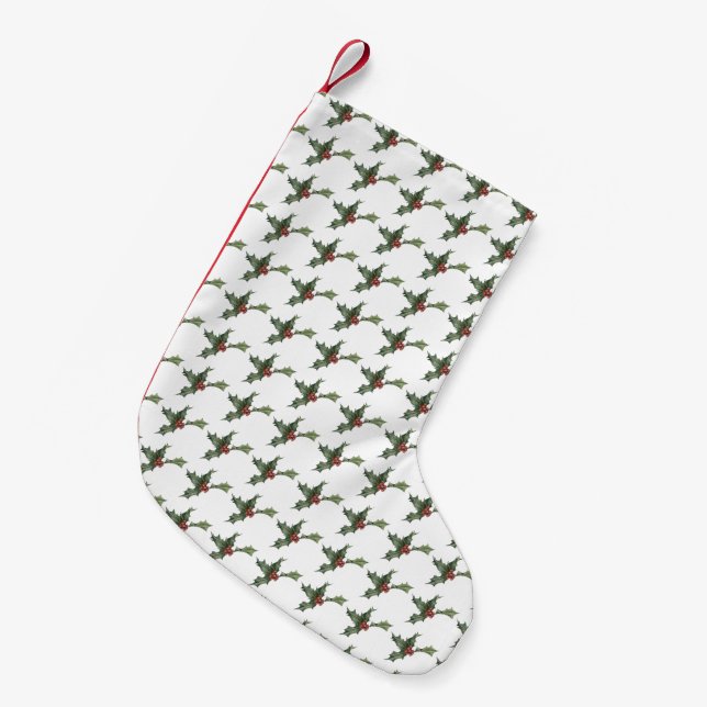  Holly design Christmas stocking (Front (Hanging))
