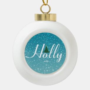 Holly Dolly Christmas Ornament - Custom Ceramic