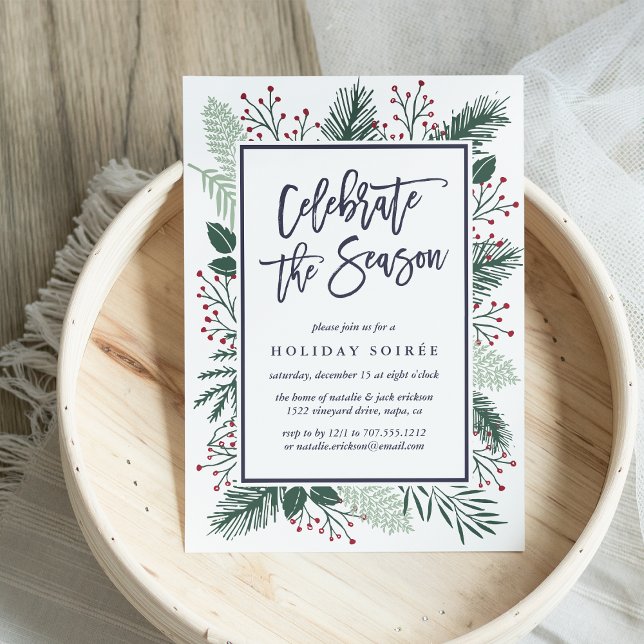 Holly et Pine | Invitation Fête de Vacances (Créateur téléchargé)
