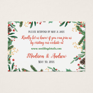 Holly Feuilles Berry Noël   Mariage RSVP en ligne