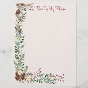 Holly Forest Christmas 8.5" x 11" Stationery