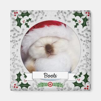 Holly Frame Customizable Kitty Magnet