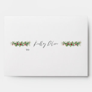 Holly Garland Christmas design Kindly Deliver Envelope