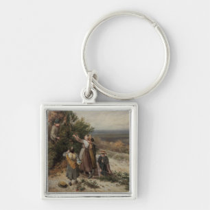 Holly Gatherers (w/c and bodycolour) Keychain