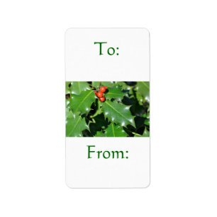 Holly Gift Label