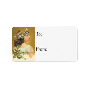 Holly Girl Vintage Gift Tag