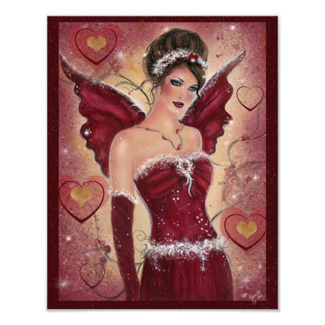 Holly Heart valentine fairy by Renee  Photo Print (Front)