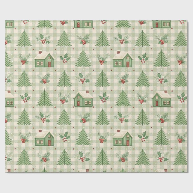 Holly Hearth Christmas Wrapping Paper (Flat)