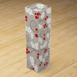 Holly Holiday Christmas Wine Gift Box<br><div class="desc">Holly Holiday Christmas Wine Gift Box Created by Inky_Art Available in different sizes and styles Style: Wine Gift Box Dress up any bottle in a beautiful custom wine box! Just as special as the gift, you can customize a wine box with your own design for a gift-wrap you’ll be proud...</div>