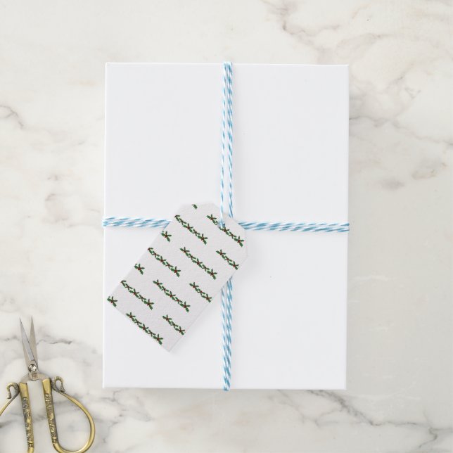 Holly holiday gift tags (With Twine)